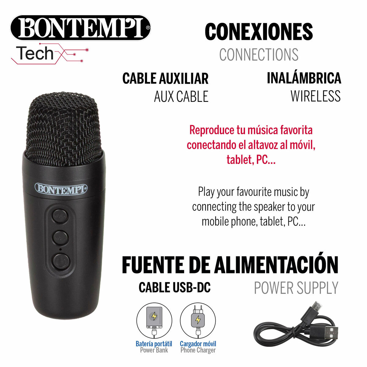 Speaker with Karaoke Microphone Bontempi