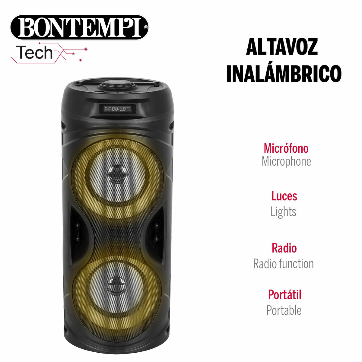 Speaker with Karaoke Microphone Bontempi Plastic 16 x 38 x 16 cm (2 Units)