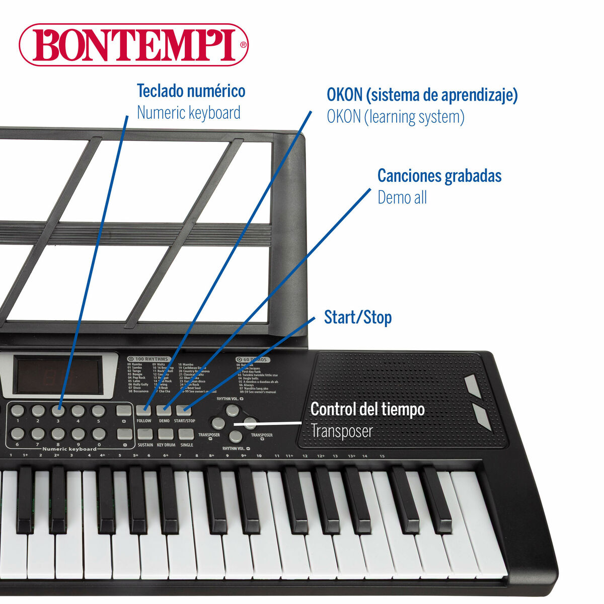 Electric Piano Bontempi 68 x 88 x 38 cm (2 Units)