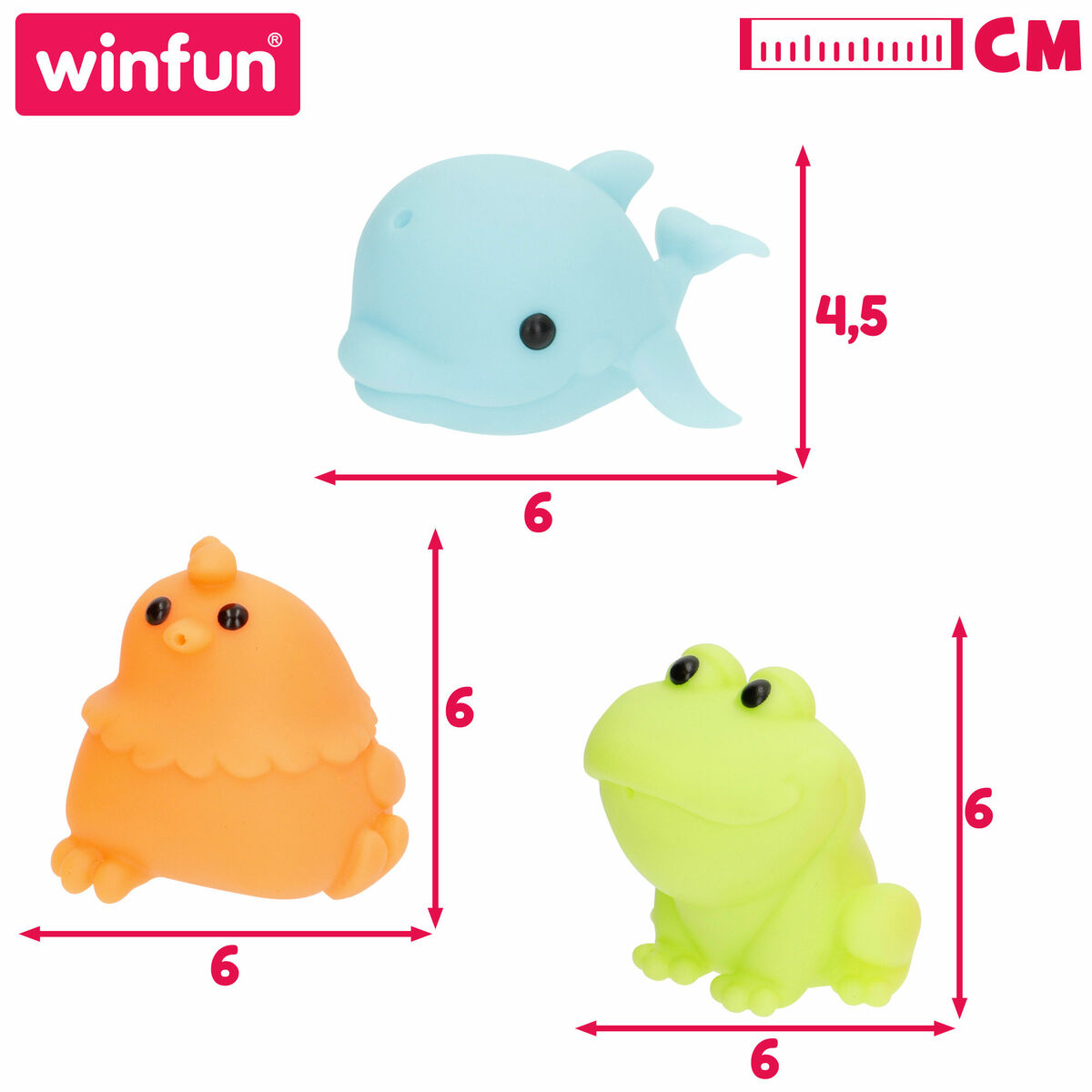 Set of Bath time Animals Winfun 6 X 4,5 X 8 CM 4 Units