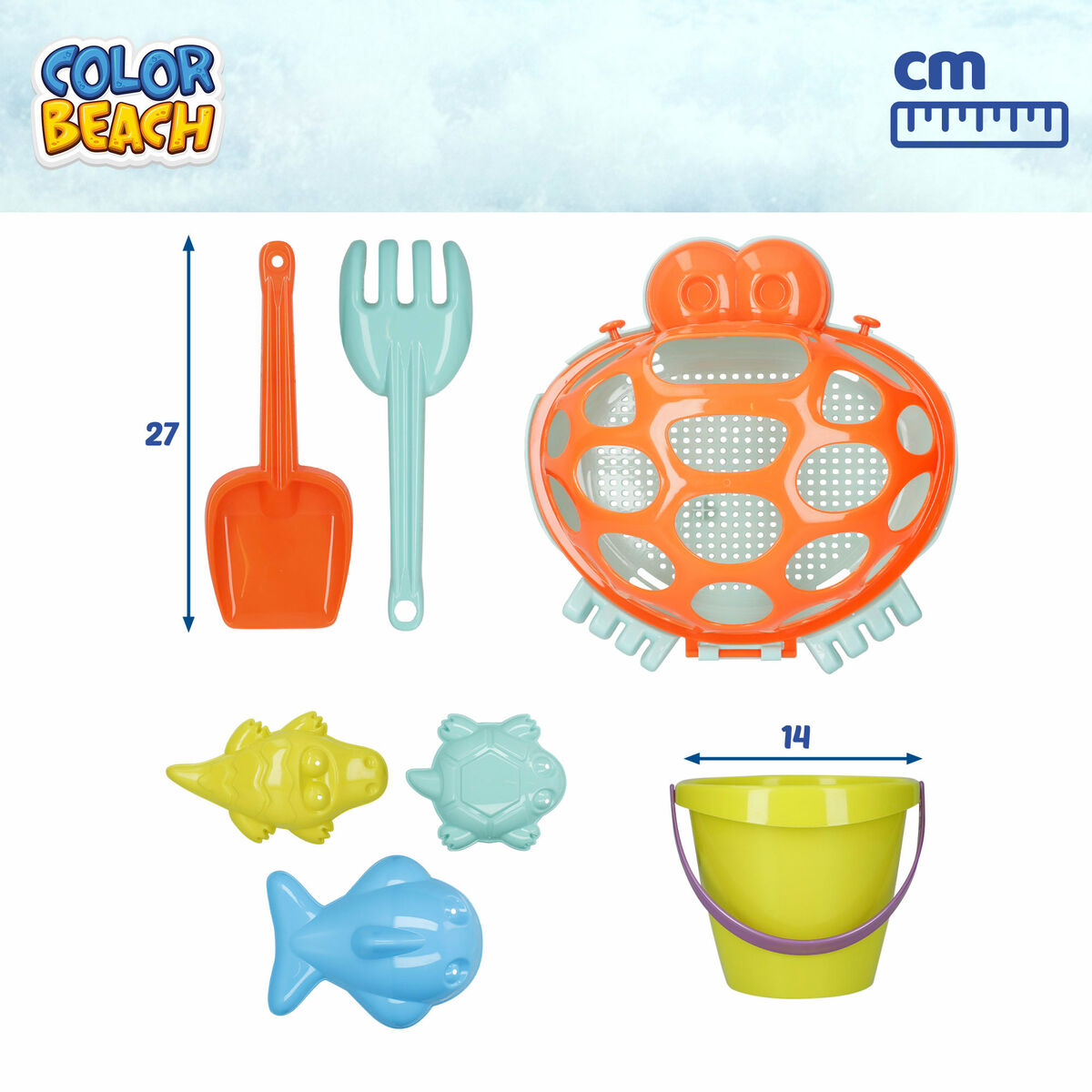 Beach toys set Colorbaby 48 X 16 X 32 CM (6 Units)