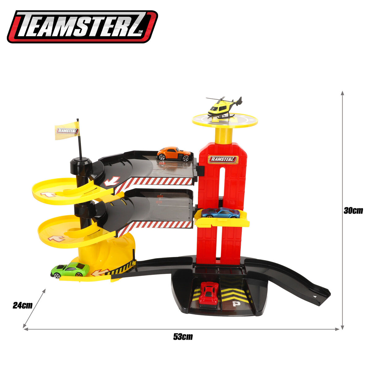 Car park with Cars 53 X 30 X 24 CM (2 Units)