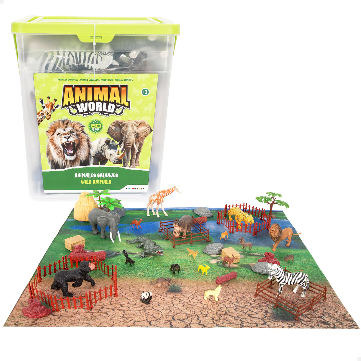 Set of Wild Animals Colorbaby Plastic 13 x 12 x 5 cm (4 Units)