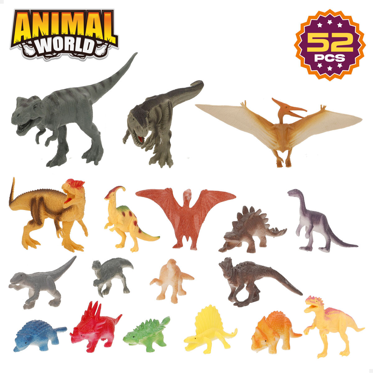 Set of Dinosaurs Colorbaby 20 x 12 x 7 cm 52 Pieces 4 Units