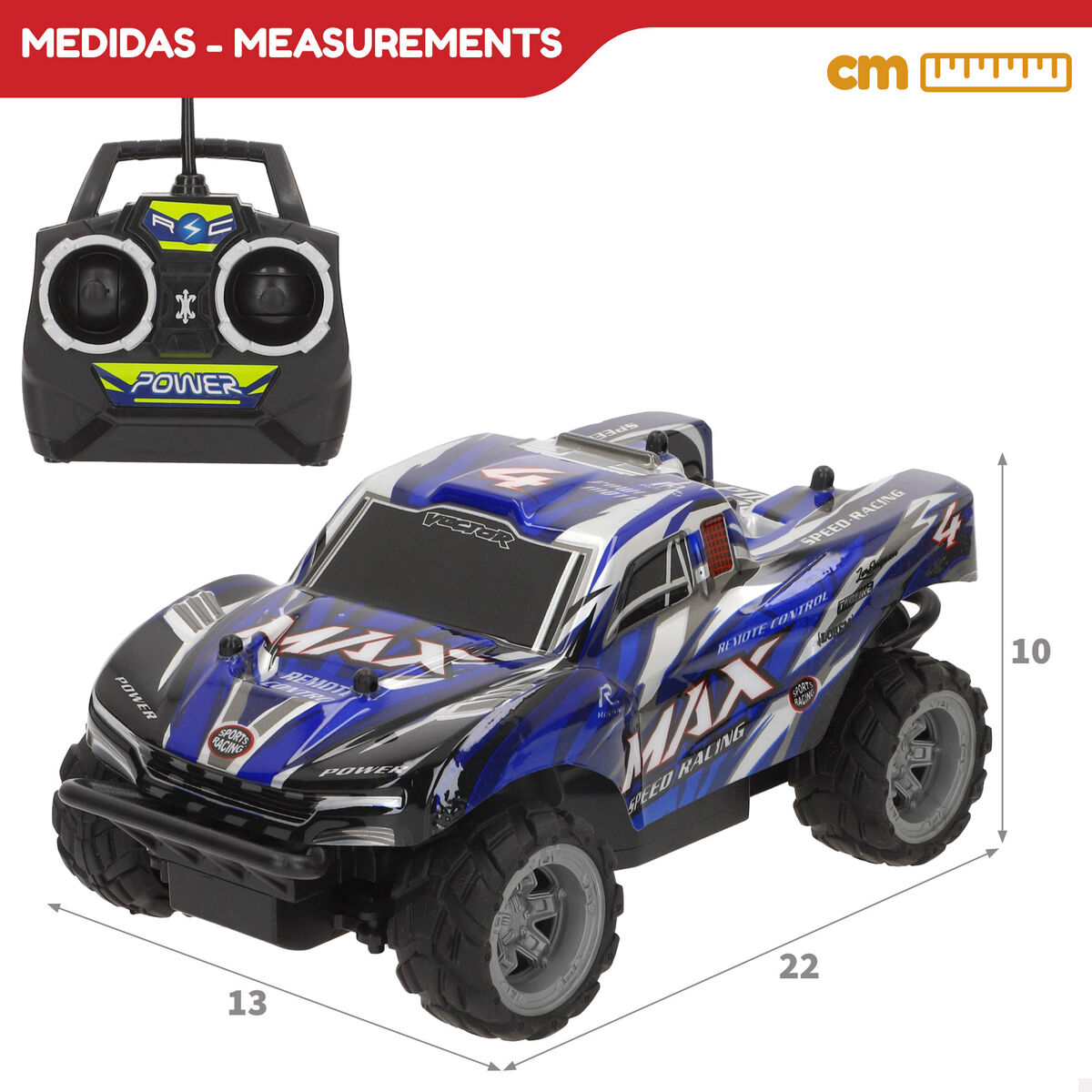 Remote-Controlled Car Speed & Go 1:18 22 x 10 x 13 cm (4 Units)