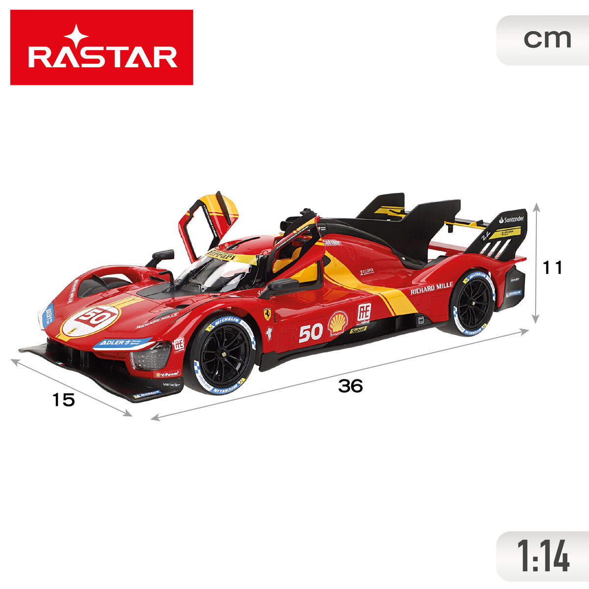 Remote-Controlled Car Ferrari 36 X 11 X 15 CM (2 Units)