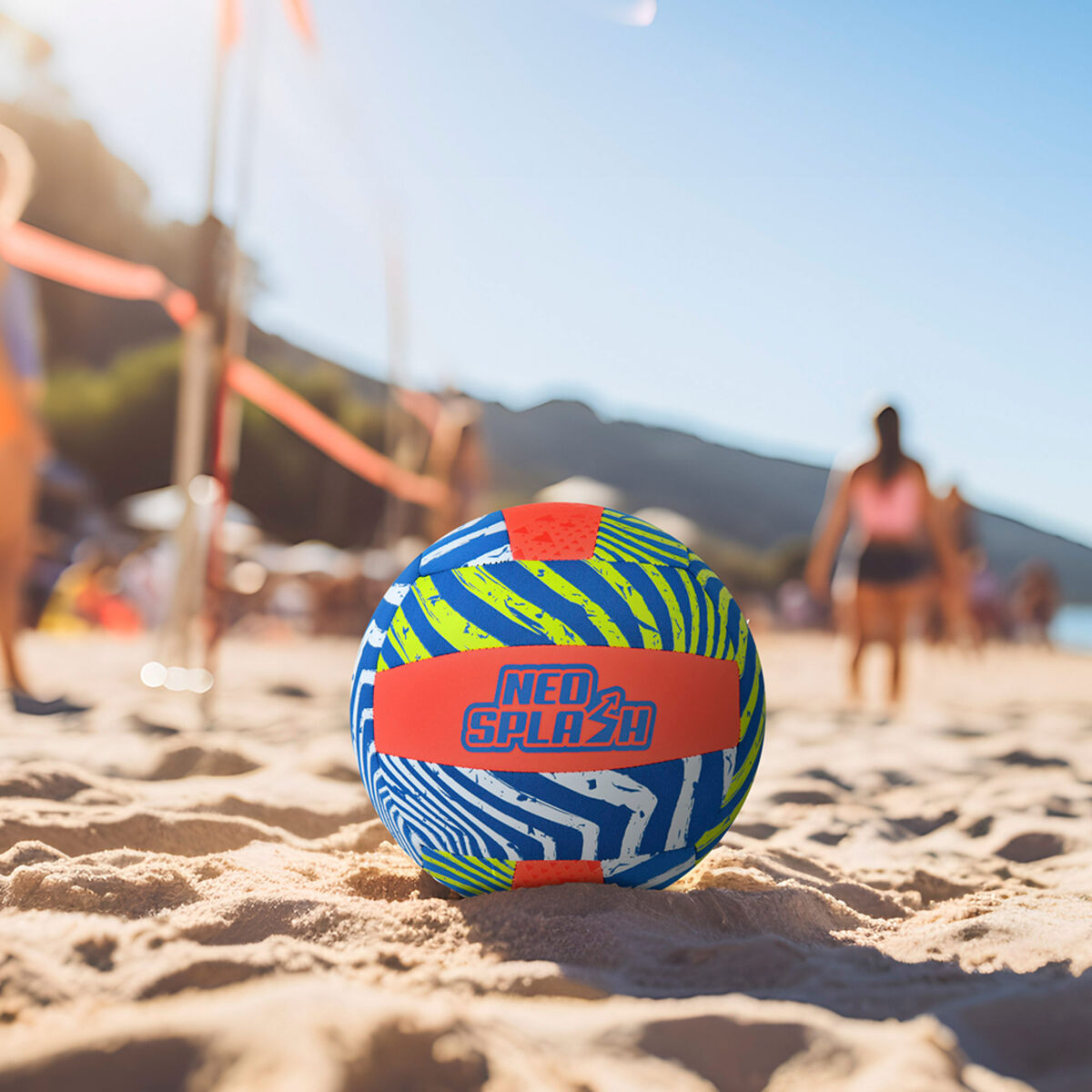 Volleyball Ball Aktive Neo Splash Yellow Blue Orange Neoprene (24 Units)