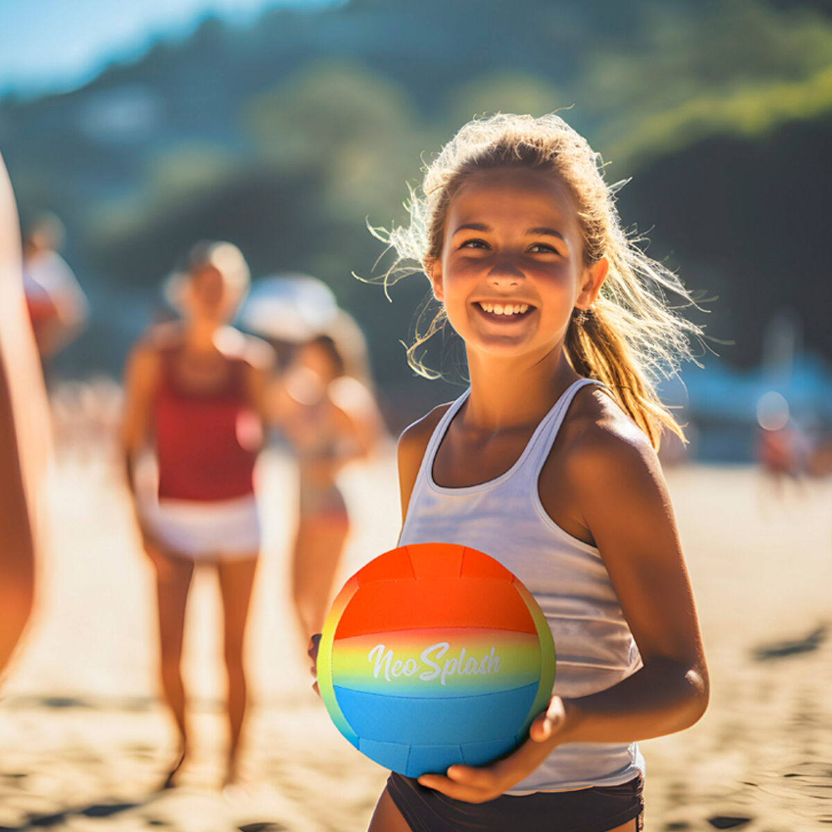 Volleyball Ball Aktive Neo Splash Multicolour Neoprene (24 Units)