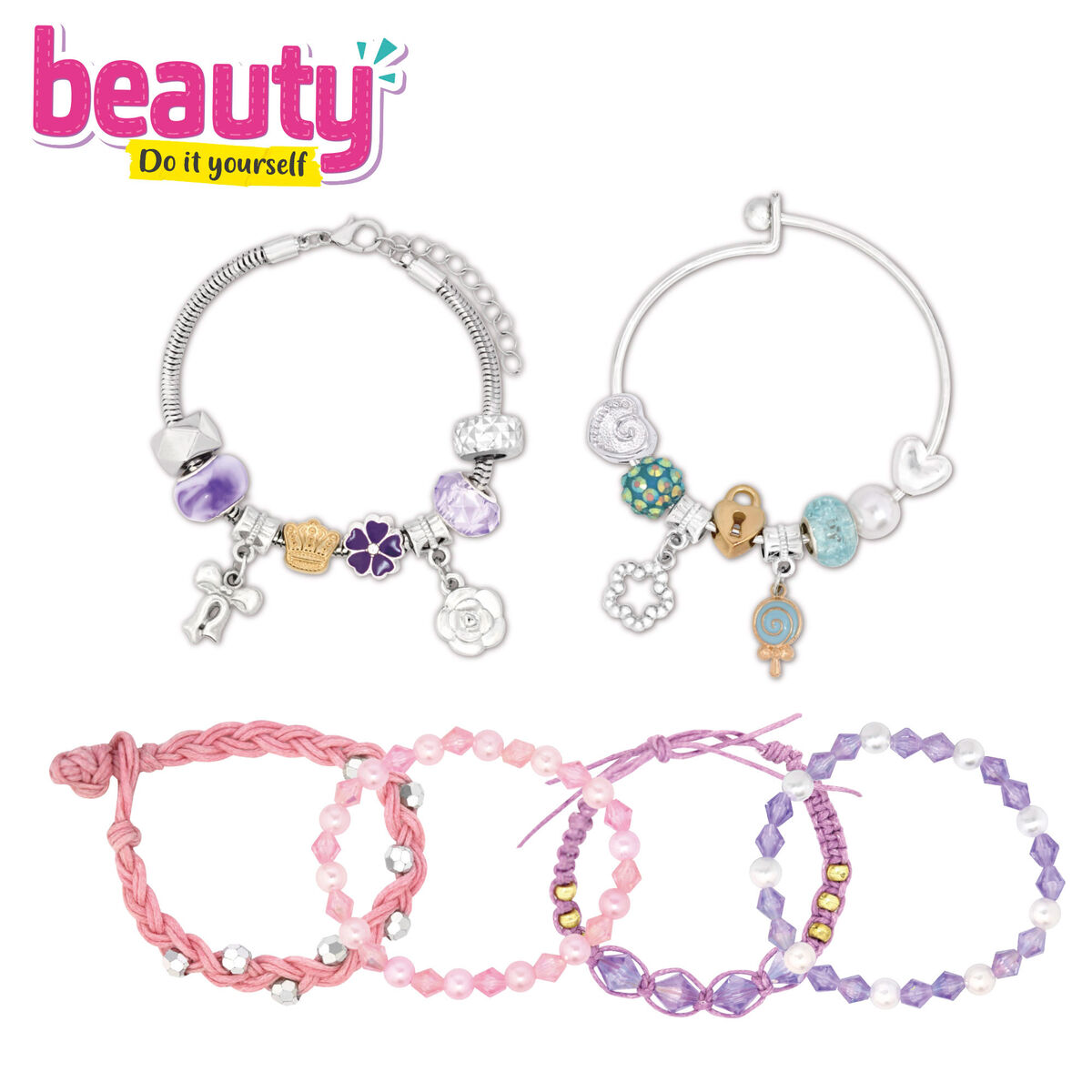 Bracelet and Necklace Making Kit Colorbaby 6,5 X 0,1 X 6,5 CM (6 Units)