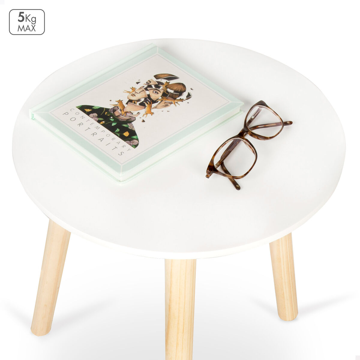 Side table Max Home White 35 x 40 x 35 cm (6 Units)