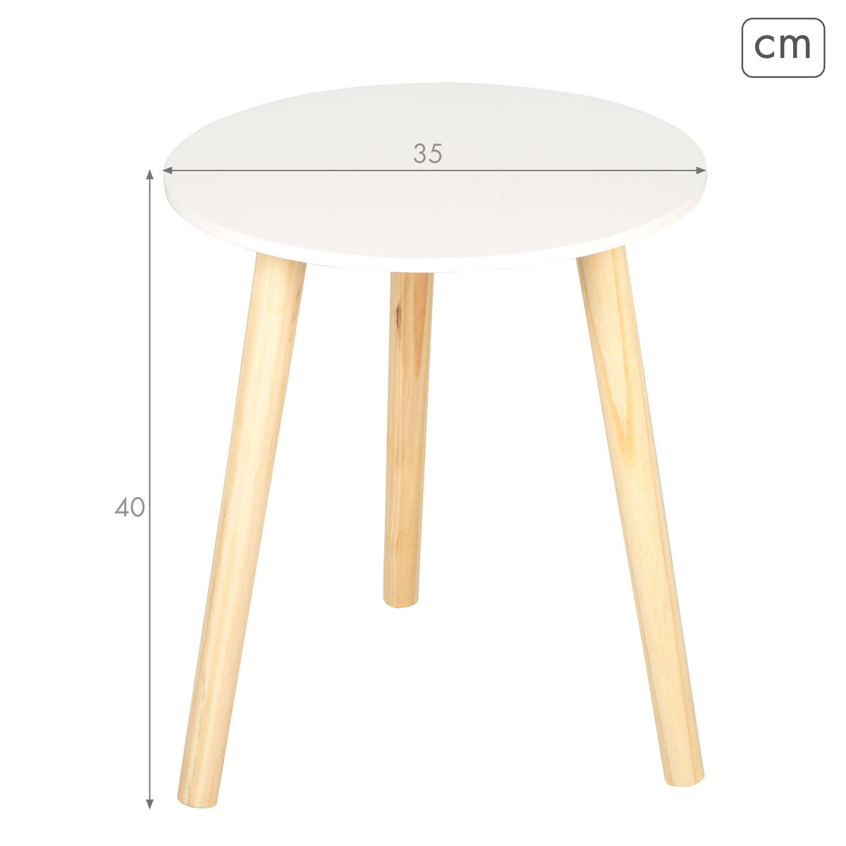 Side table Max Home White 35 x 40 x 35 cm (6 Units)