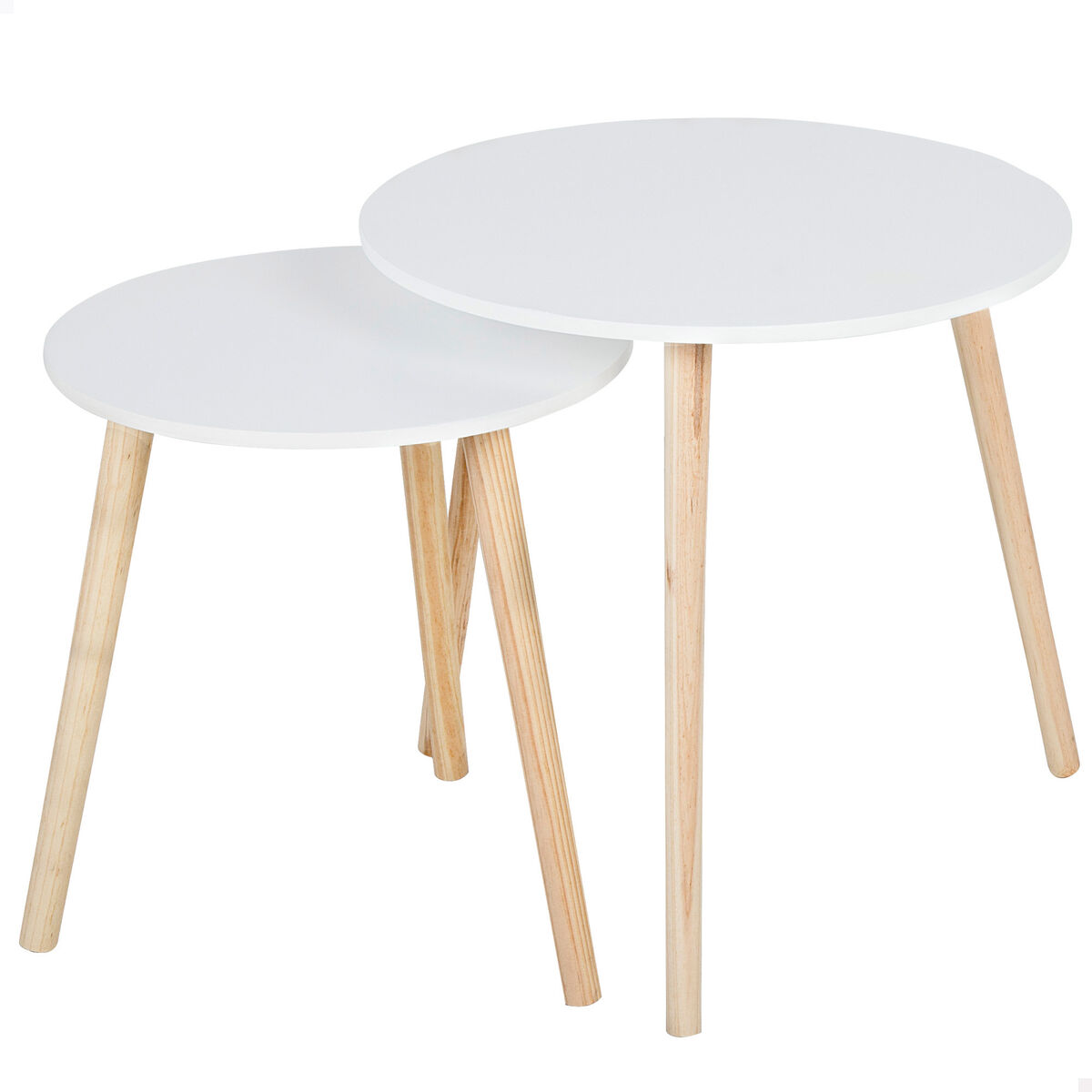 Set of 2 tables Max Home White 50 x 50 x 50 cm (2 Units)