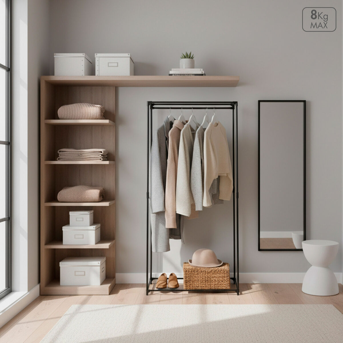 Wardrobe Max Home Black 70 X 148 X 46 CM 4 Units