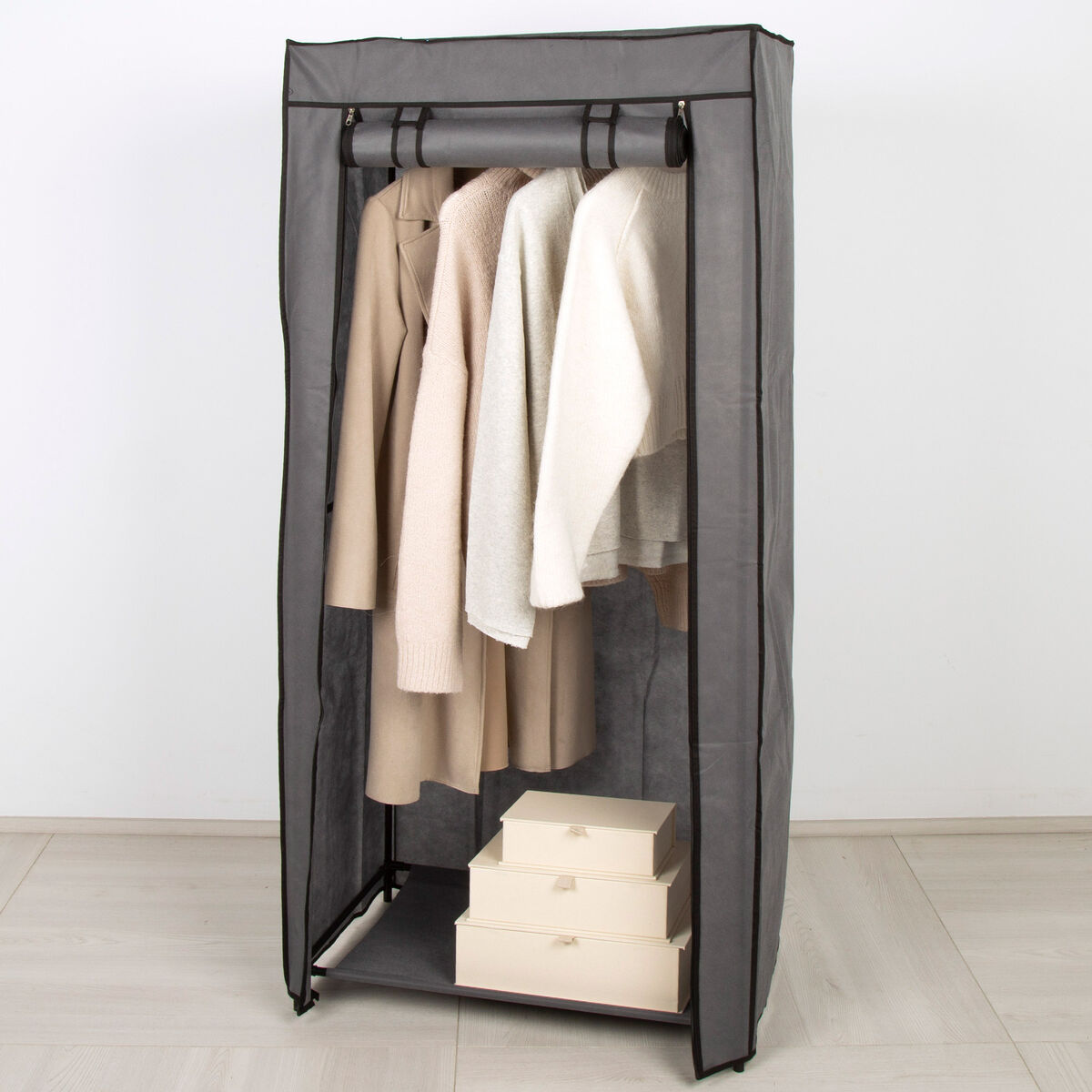 Wardrobe Max Home Dark grey 70 X 148 X 44 CM 4 Units