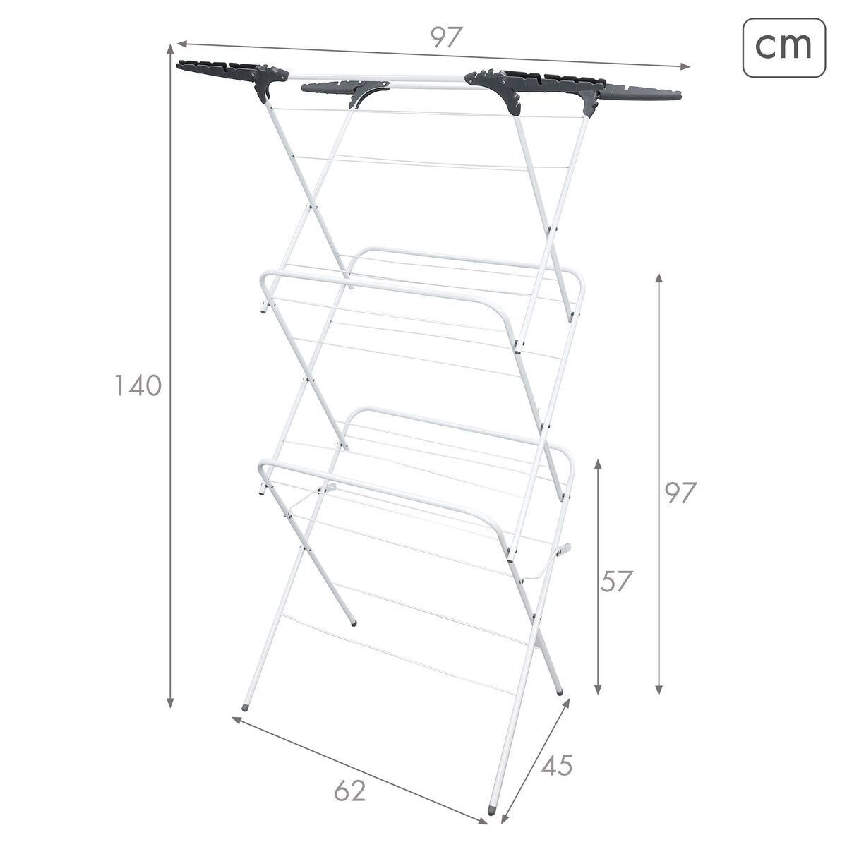 Clothes Line Max Home Metal 62 X 140 X 45 CM (2 Units)
