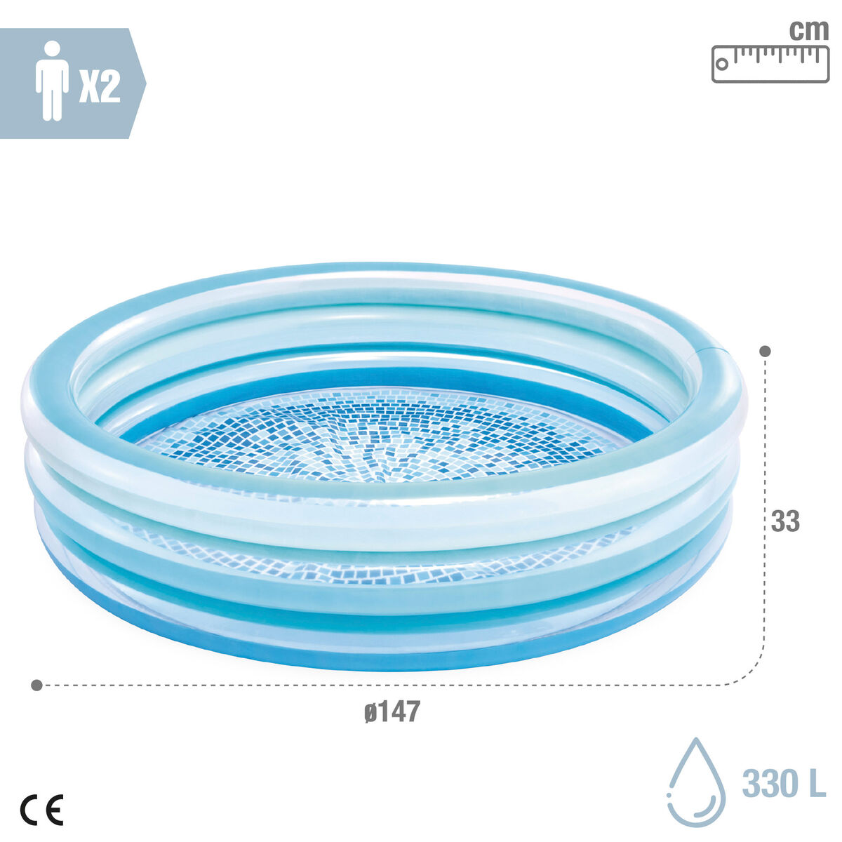 Inflatable Paddling Pool for Children Intex 147 x 33 x 147 cm (6 Units)