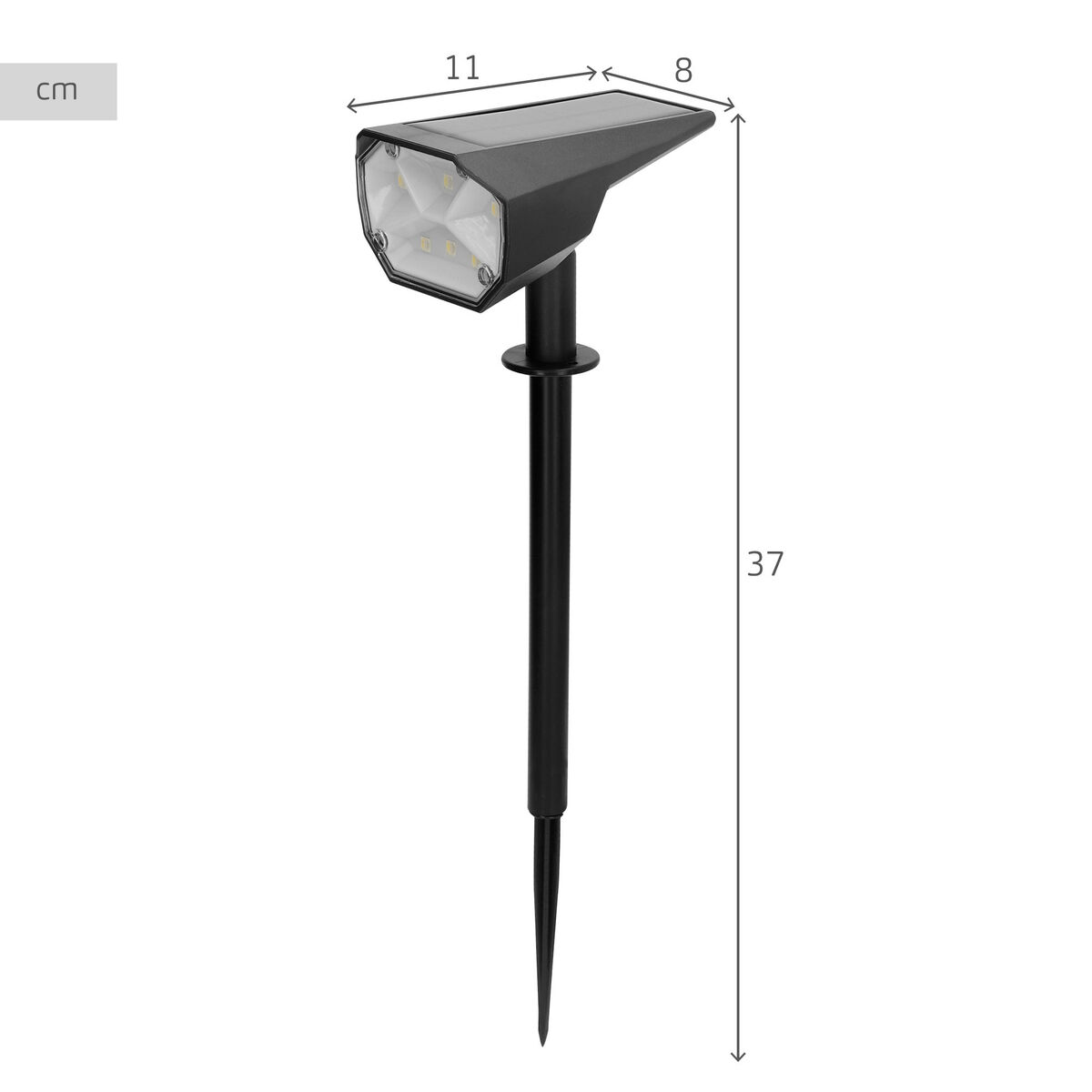 Solar lamp Aktive 8 x 37 x 11 cm (6 Units)