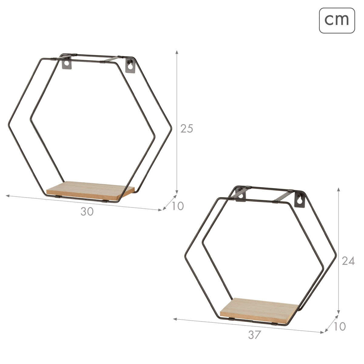 Coat rack Max Home Iron MDF Wood (6 Units)