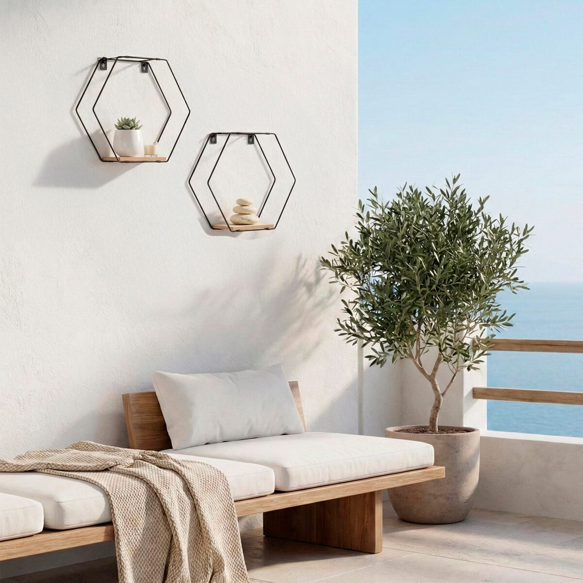 Coat rack Max Home Iron MDF Wood (6 Units)