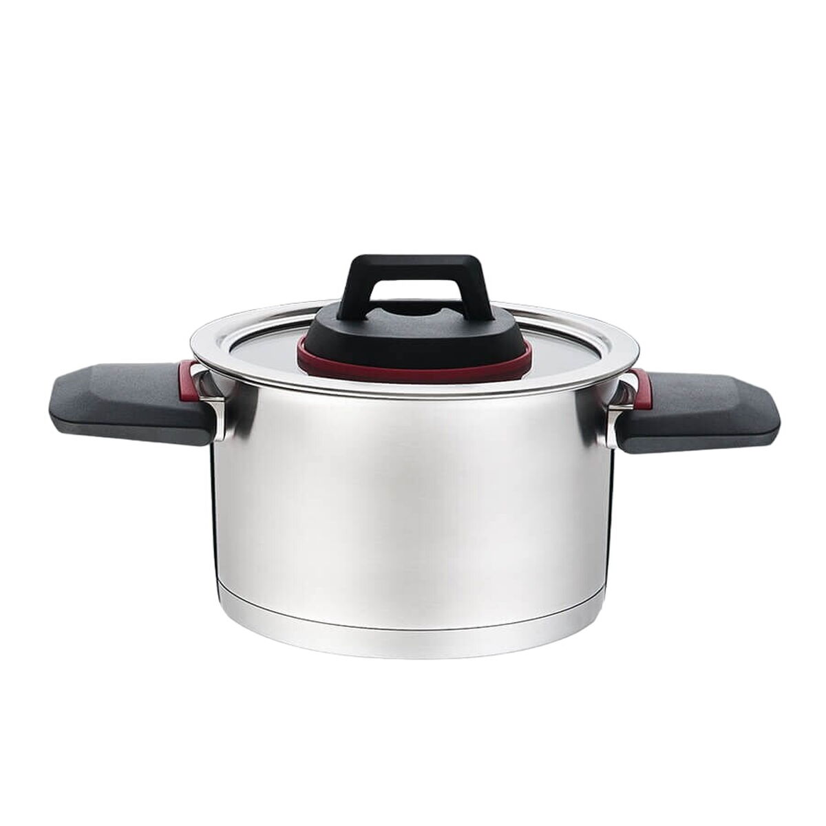 Casserole with Lid Feel Maestro  MR-3530-20 Red Black Steel Stainless steel Plastic  20 cm 3,2 L