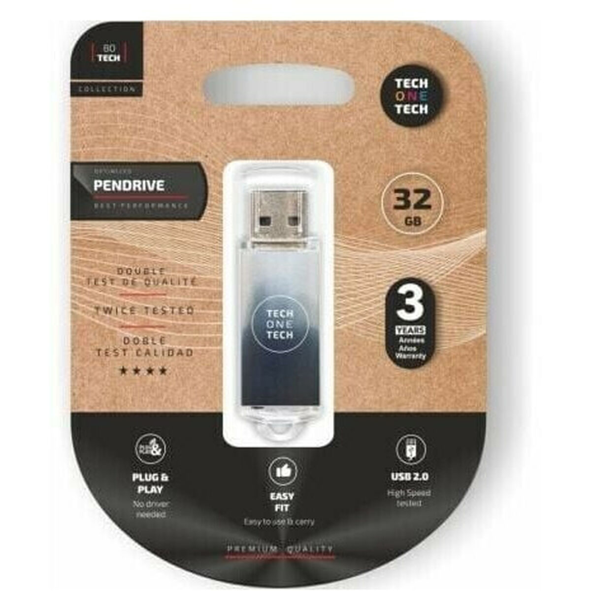 USB stick Tech One Tech Be B&W 32 GB USB stick Tech One Tech Be B&W 32 GB