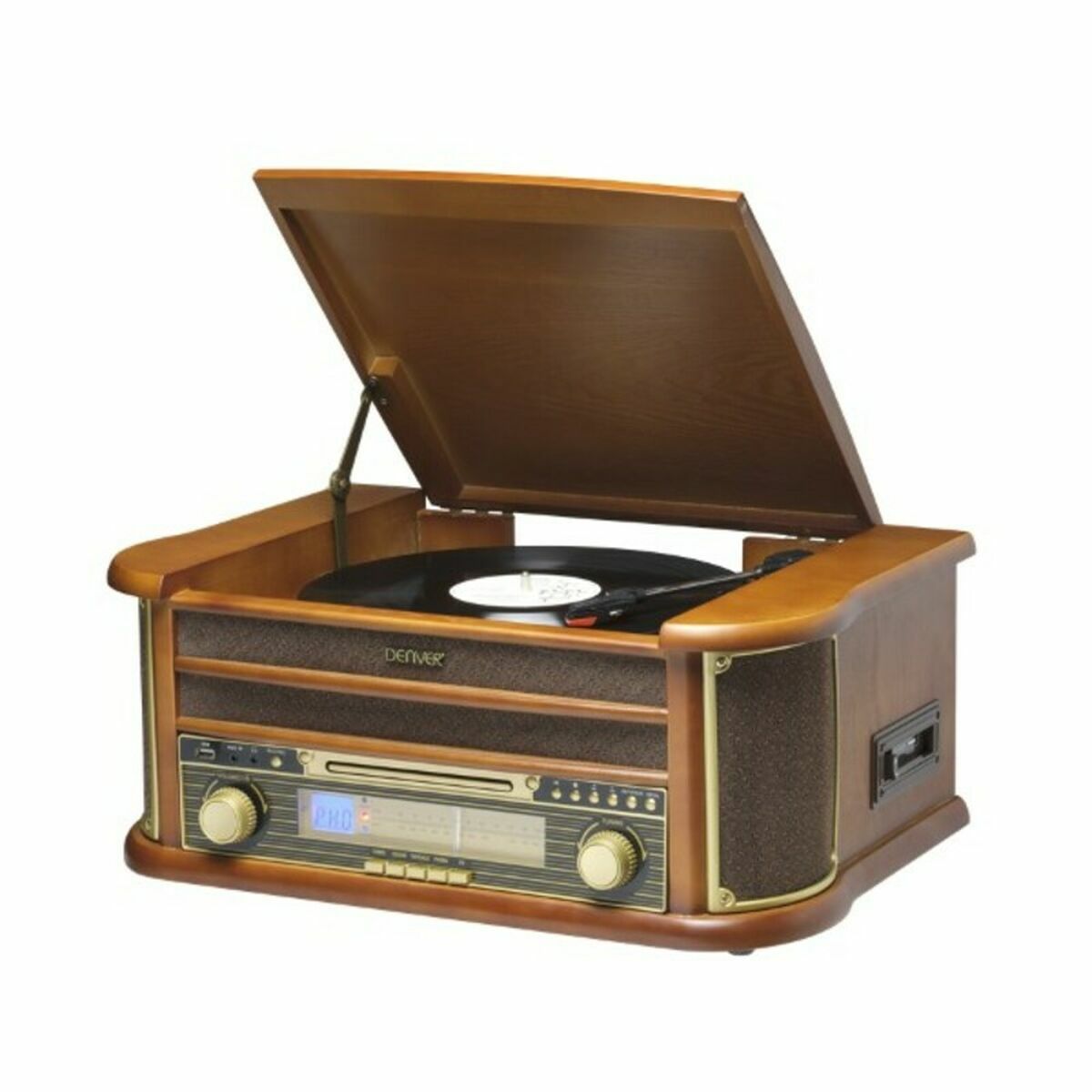 Record Player Denver Electronics MCR-50MK3 USB 5W Wood Record Player Denver Electronics MCR-50MK3 USB 5W Wood