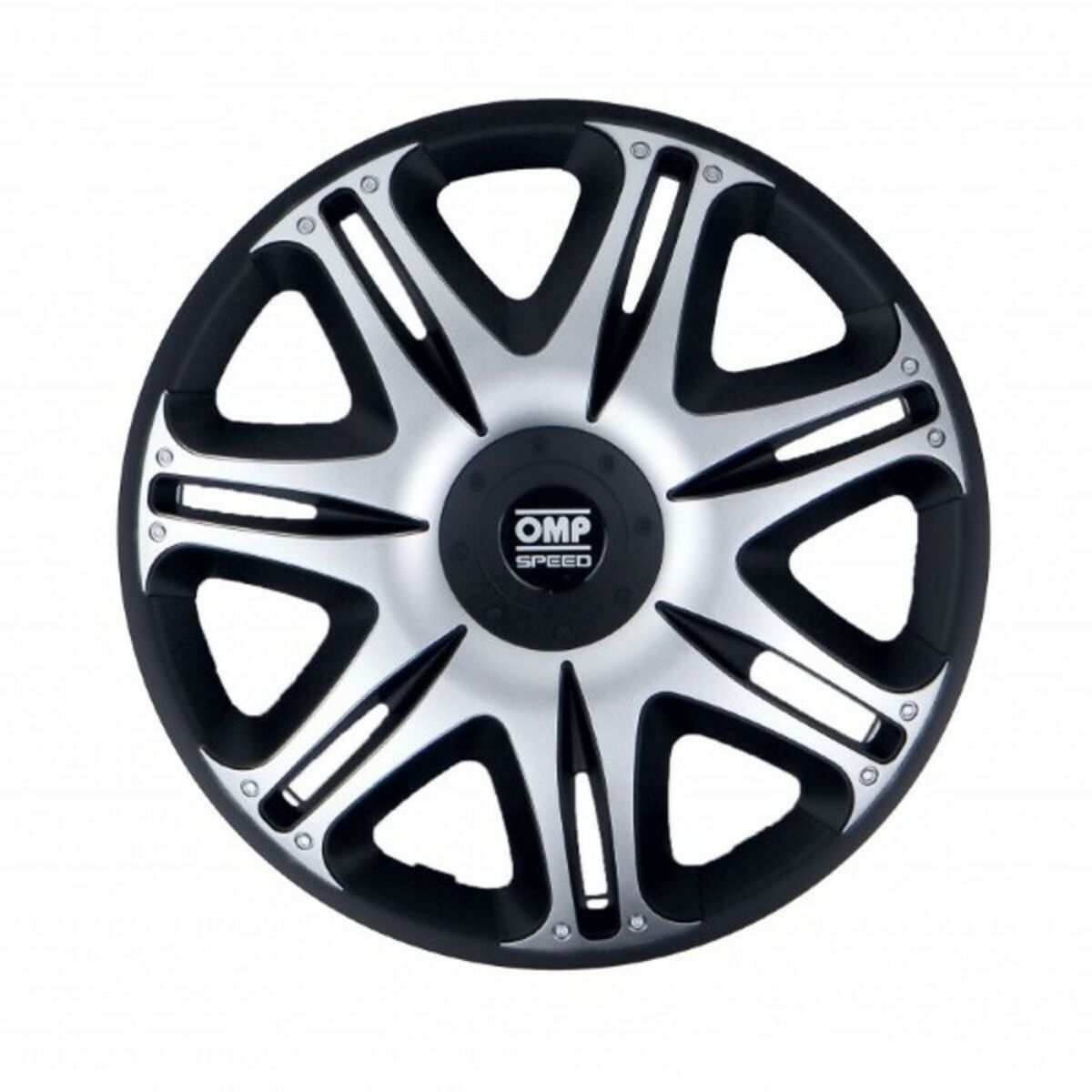 Hubcap OMP Ghost Speed Black Silver 13″ (4 uds)