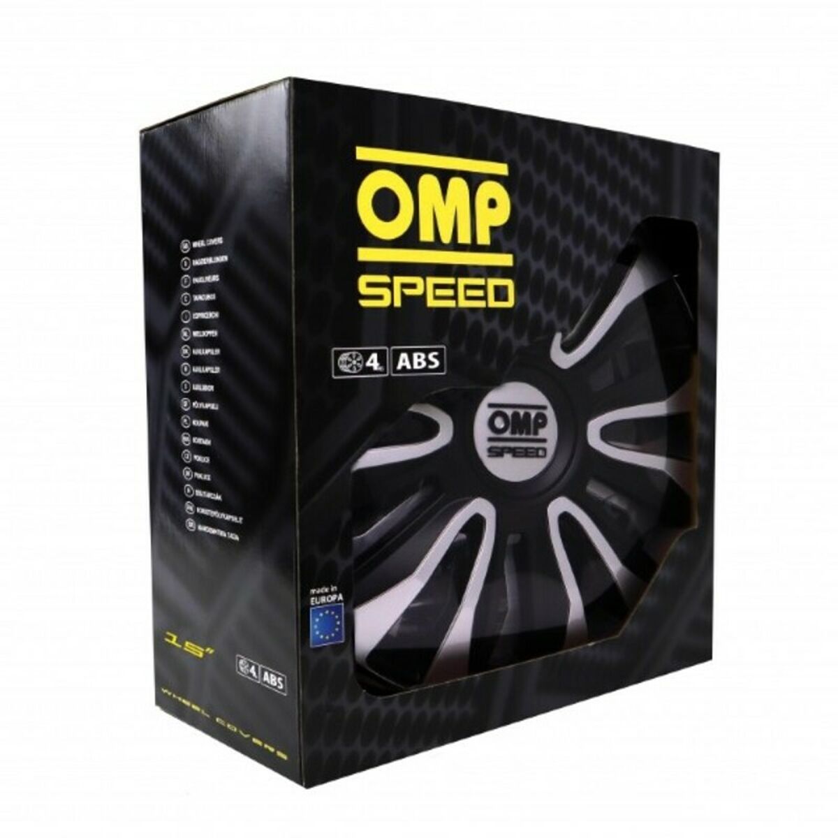 Hubcap OMP Magnum Speed Black Silver 15″ (4 uds)