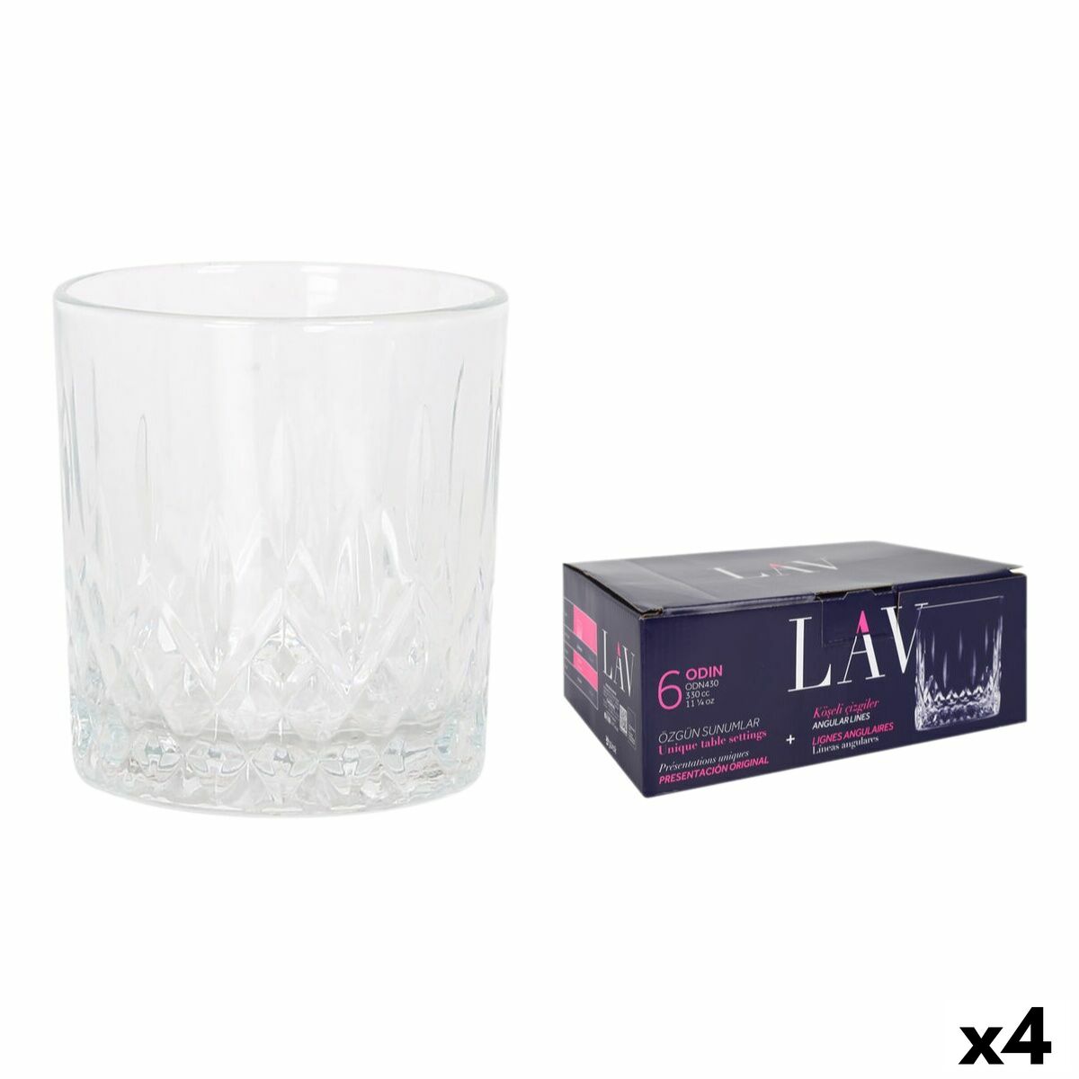 Set of glasses LAV Odin 6 Pieces (4 Units) Set of glasses LAV Odin 6 Pieces (4 Units)