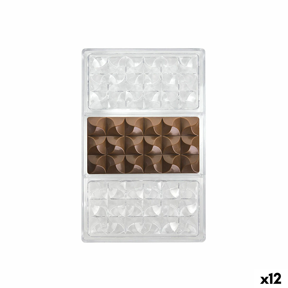 Baking Mould Quttin CHOCOLATE 27,5 x 17,5 x 2,5 cm (12 Units)