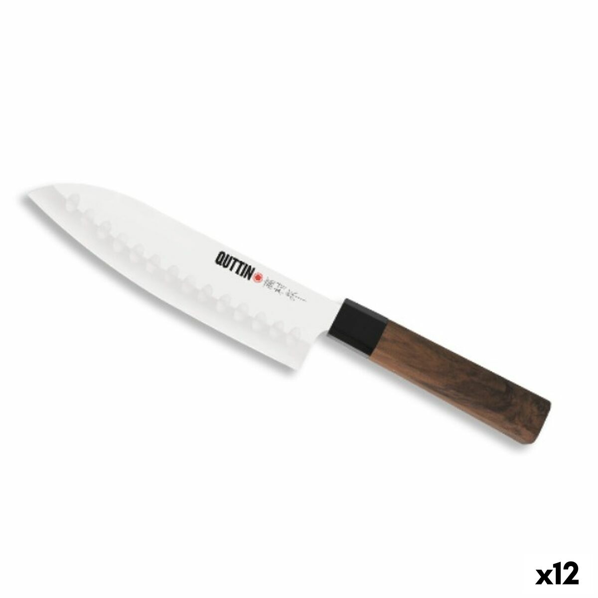 Kitchen Knife Quttin SANTOKU Takamura Brown Silver 17 cm (12 Units)