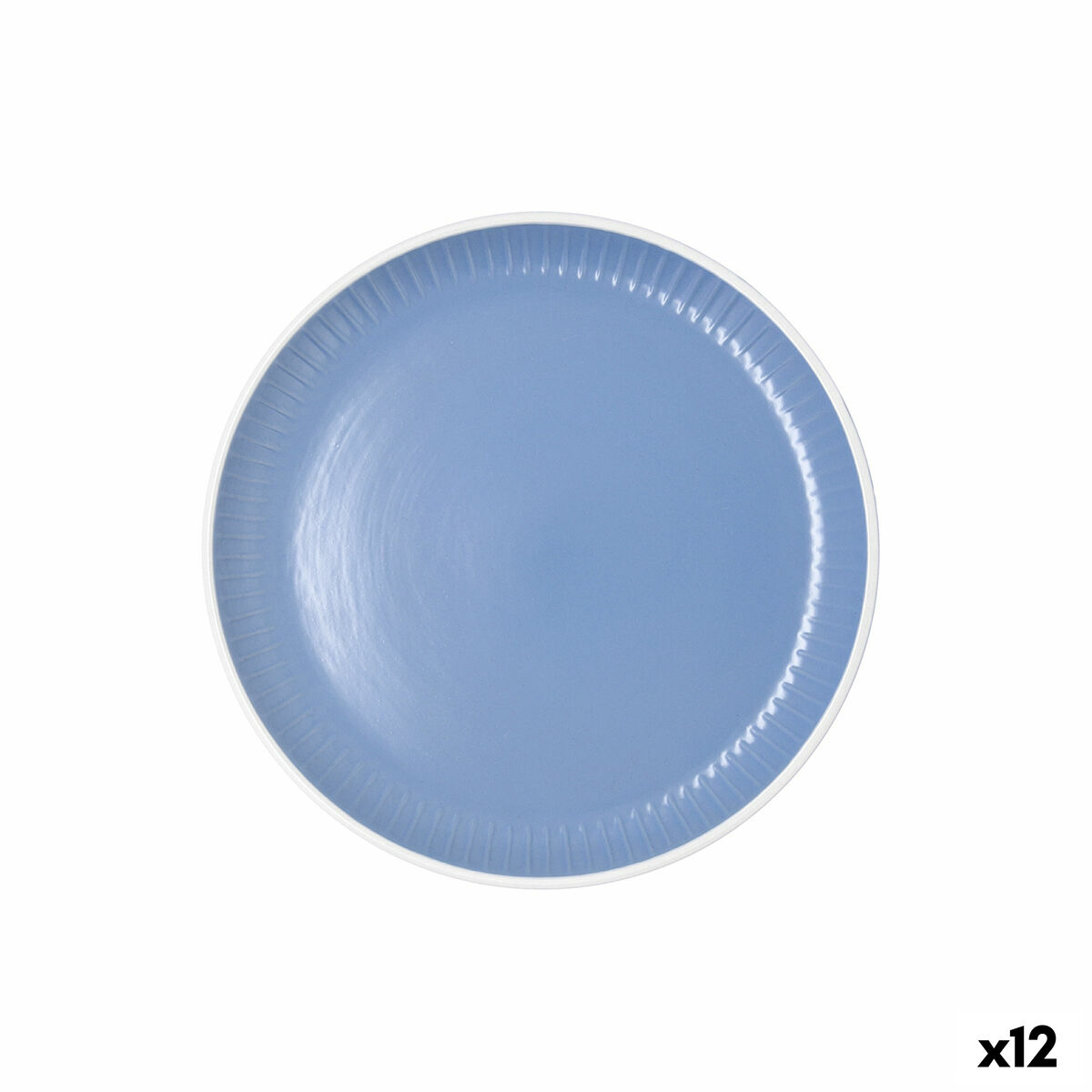 Dessert dish Bidasoa Moana Blue Ceramic  21,5 cm (12 Units)
