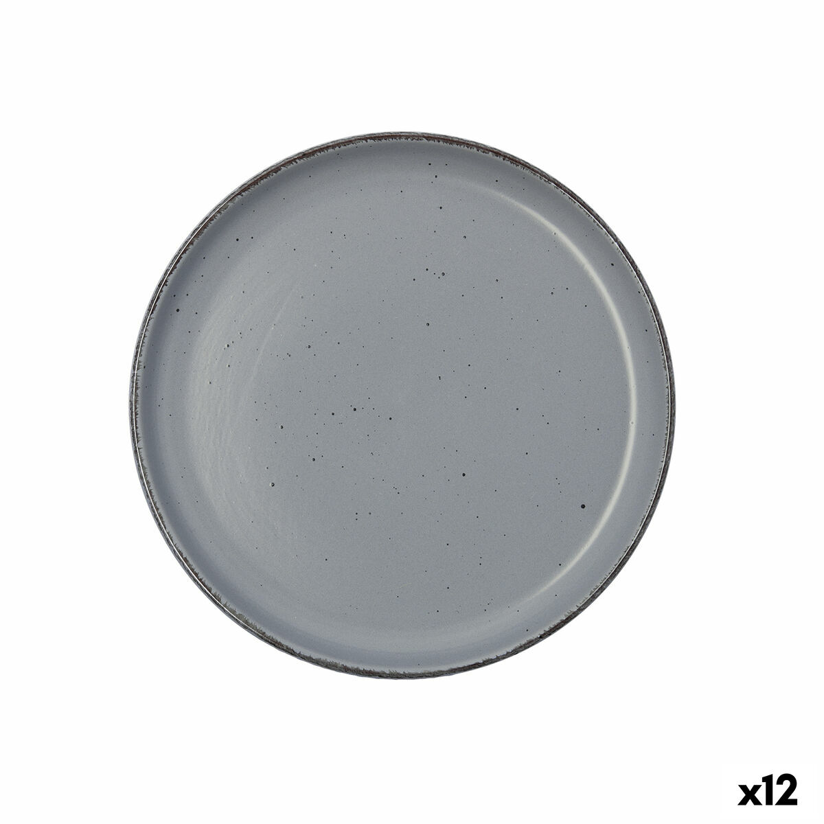 Dessert dish Quid Duna Grey Ceramic 20 x 2,5 cm (12 Units)