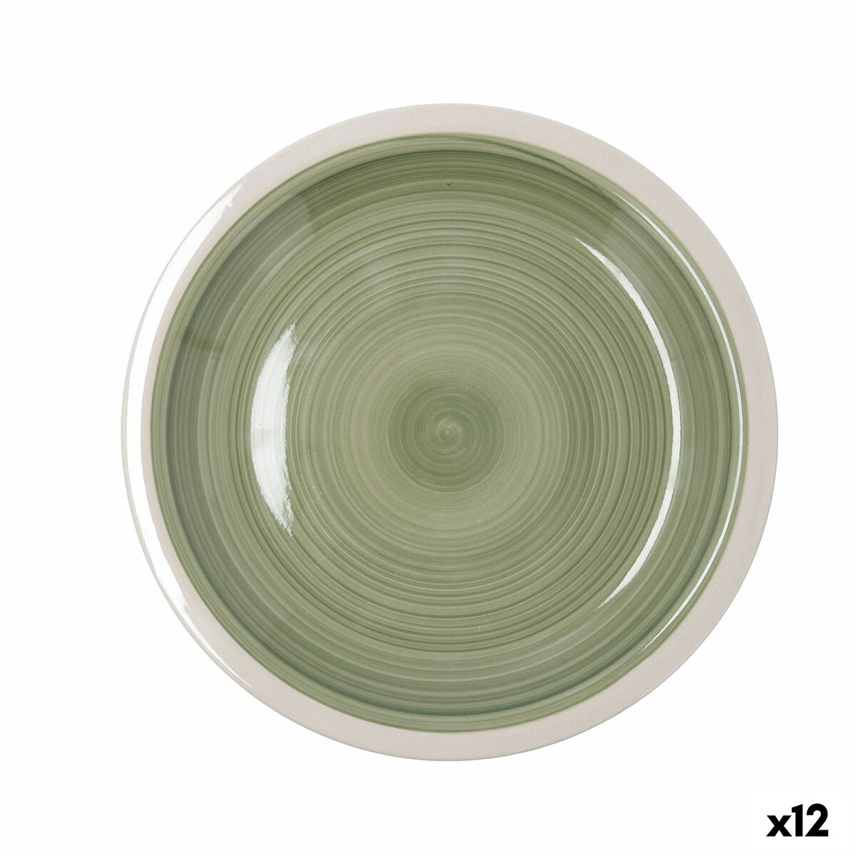 Flat Plate Quid Calypso Green Ceramic  27 cm (12 Units)