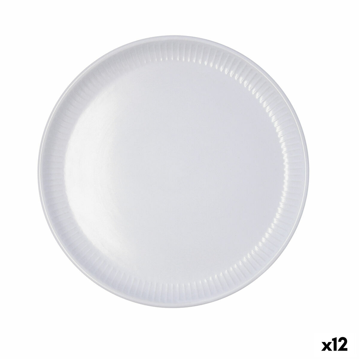 Flat Plate Bidasoa Moana Grey Ceramic  26 cm (12 Units)