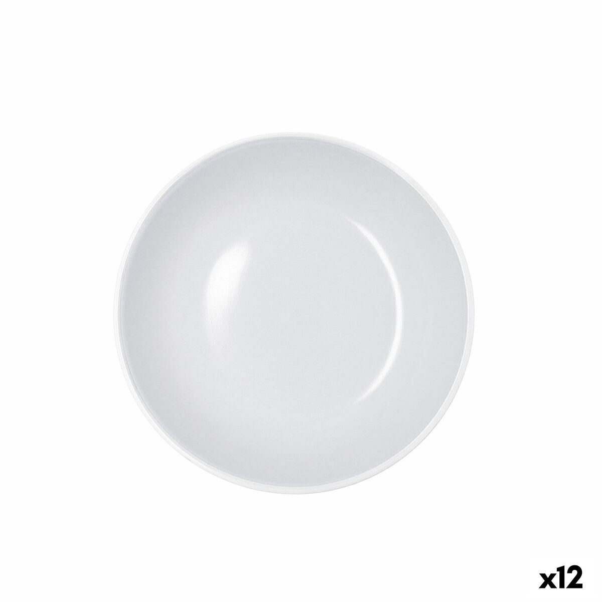 Deep Plate Bidasoa Moana Grey Ceramic  20 cm (12 Units)