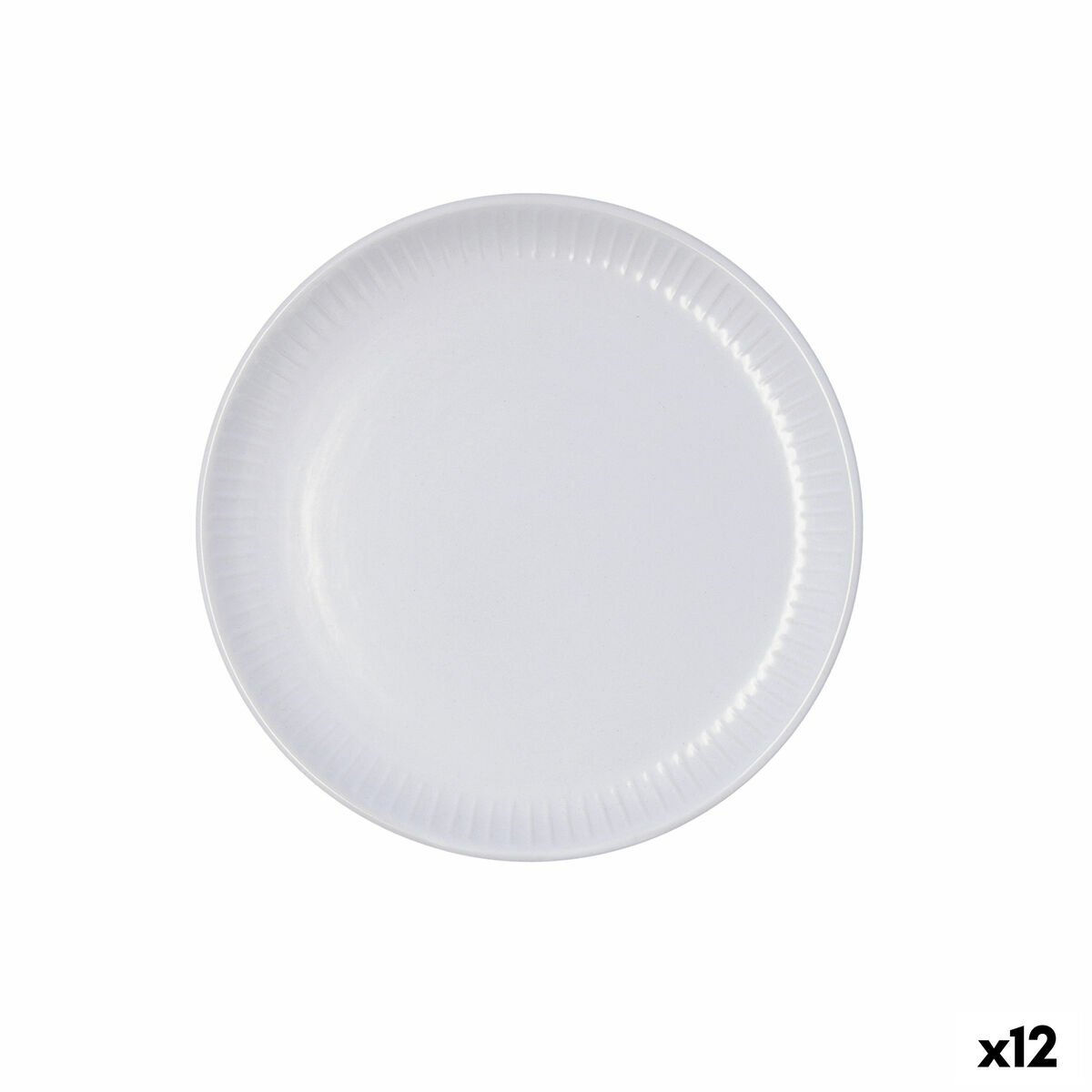Dessert dish Bidasoa Moana Grey Ceramic  21,5 cm (12 Units)
