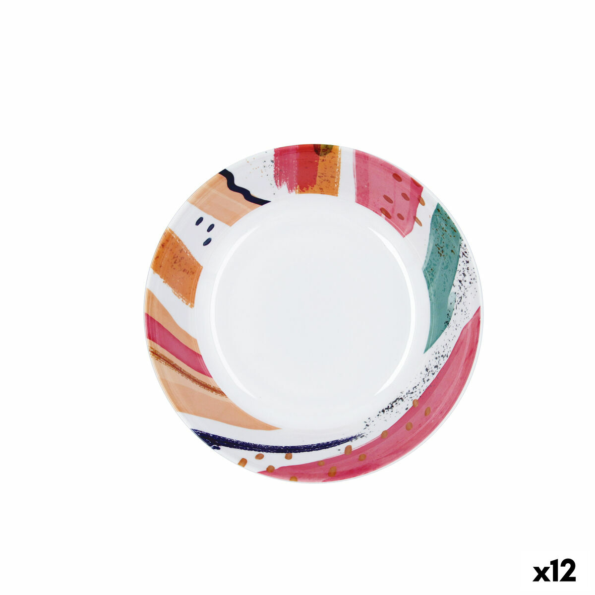 Deep Plate Quid Acuarela White Bioplastic  20 cm (12 Units)