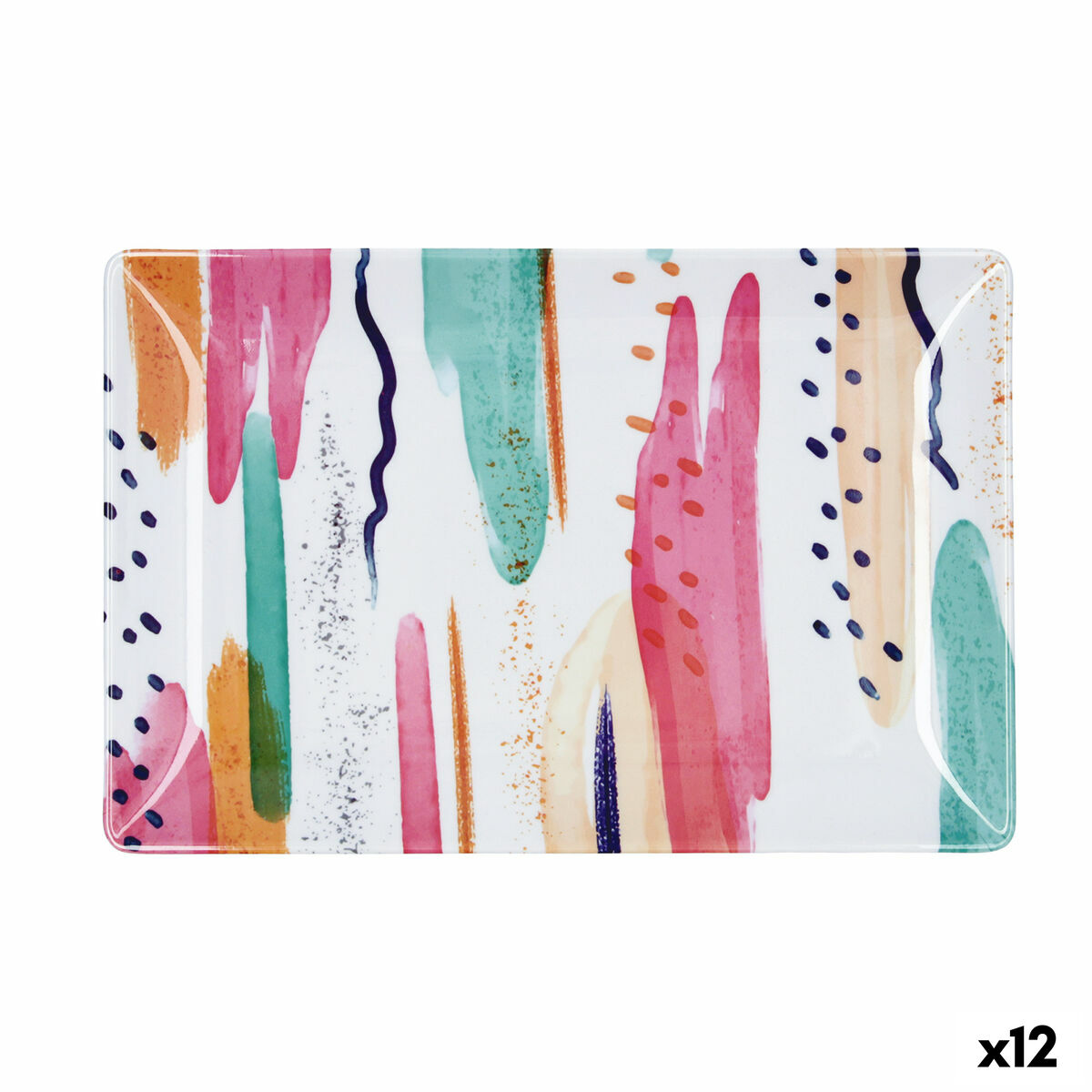 Snack tray Quid Acuarela Pink 30 x 20 x 2 cm (12 Units)