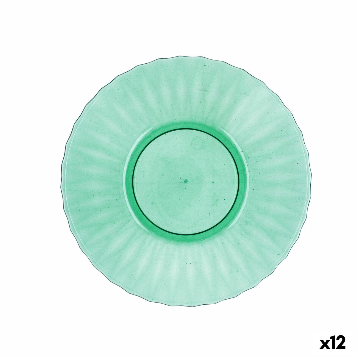 Flat Plate Quid Iris Green Plastic  19 cm (12 Units)