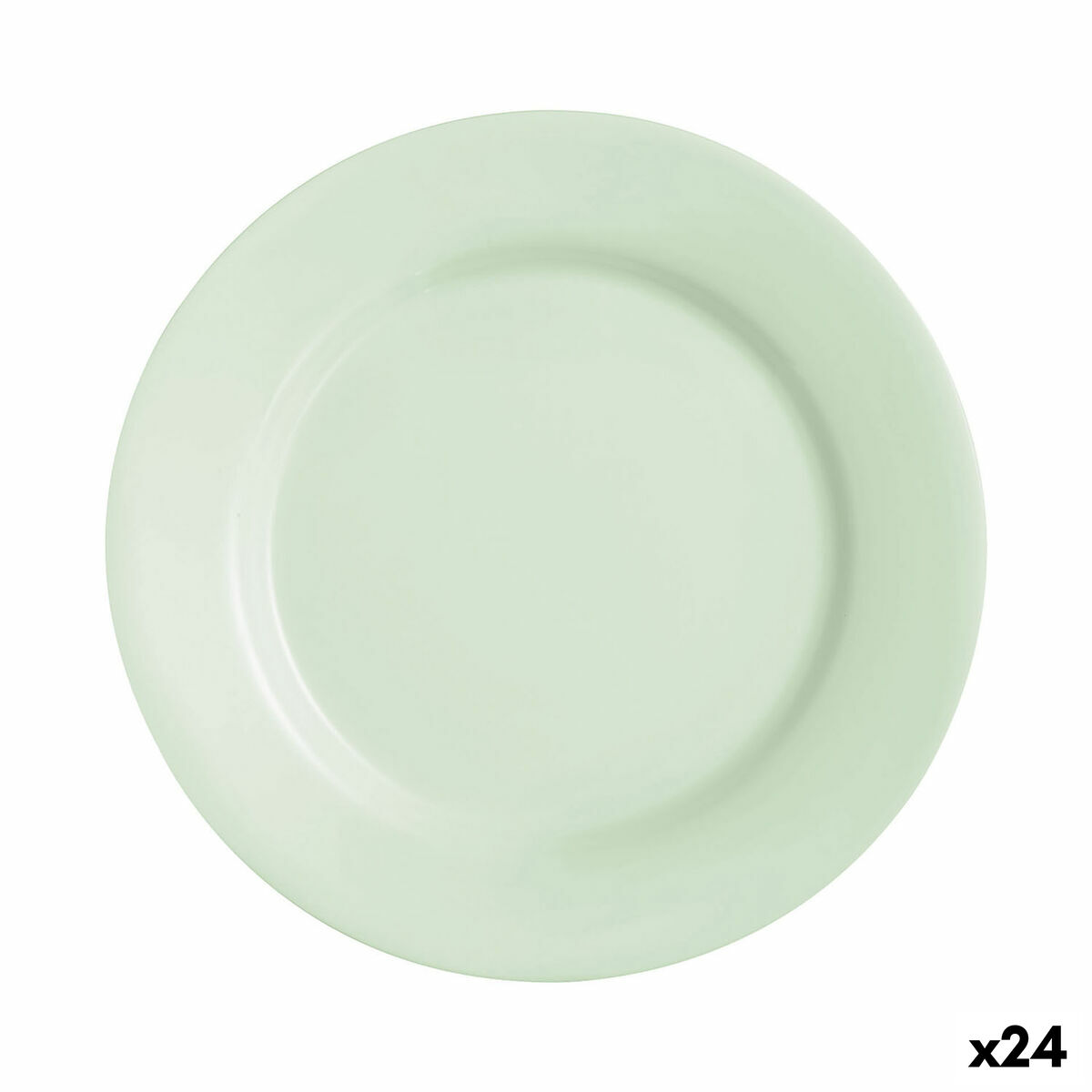 Flat Plate Luminarc Plumi Paradise Ver Green Glass  2,24 cm (24 Units)