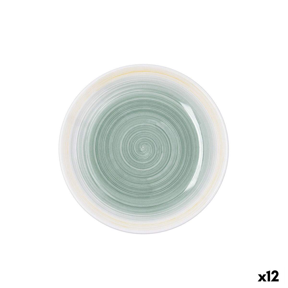 Dessert dish Quid Velvet Yellow Ceramic  19 cm (12 Units)