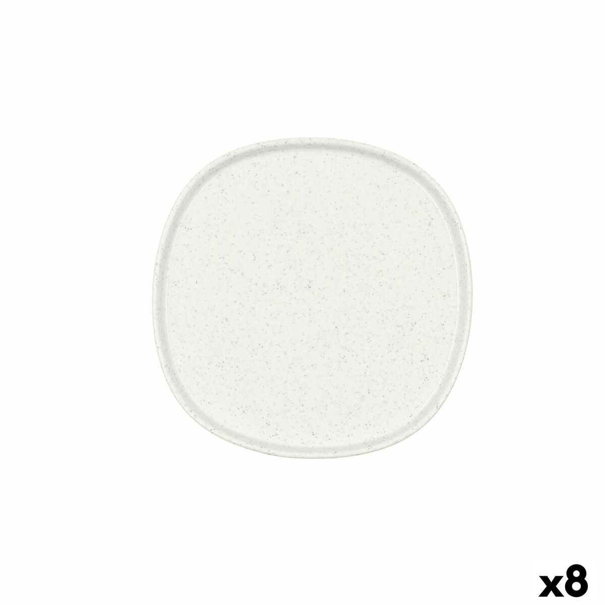 Flat Plate Bidasoa Elite White Ceramic 16,5 x 16,5 x 1,7 cm (8 Units)