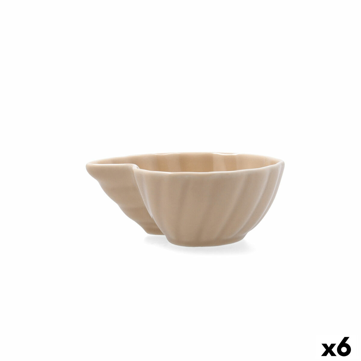 Snack Bowl Bidasoa Aura Stela Beige Ceramic 12,5 x 11,5 x 5 cm (6 Units)