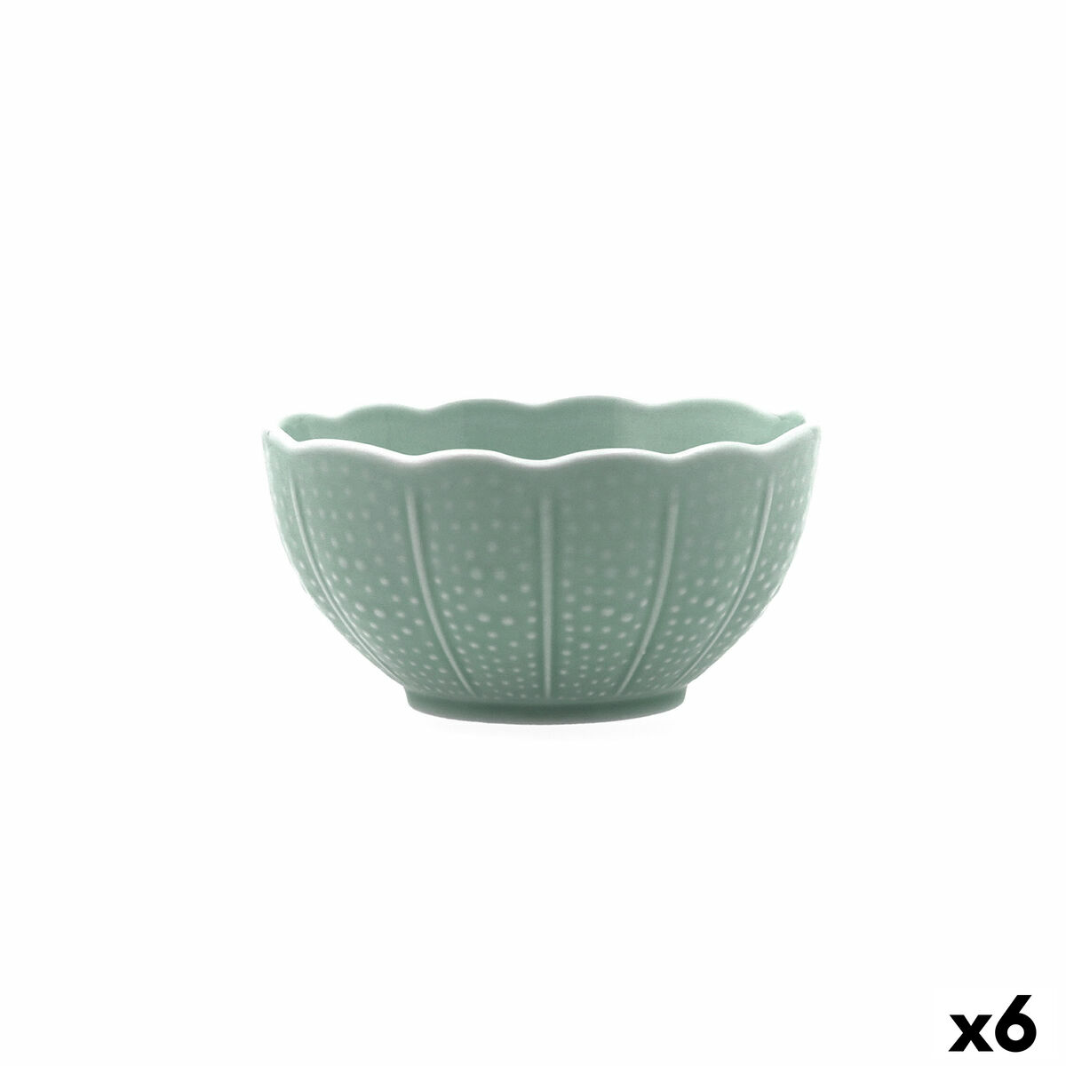 Snack Bowl Bidasoa Aura Stela Green Ceramic 12 x 12 x 5 cm (6 Units)