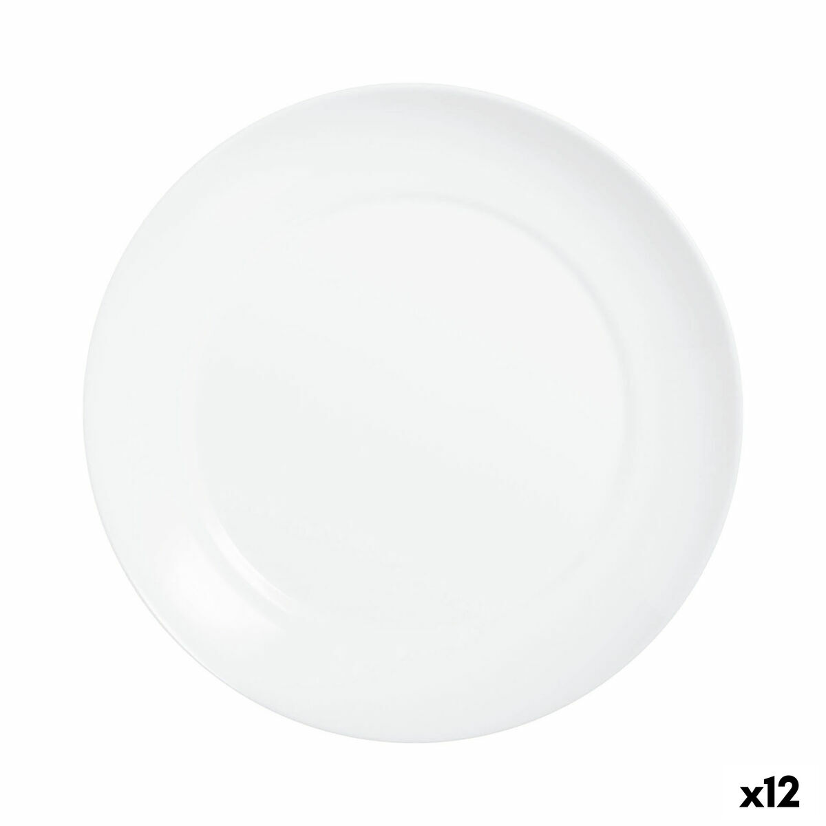 Flat Plate Luminarc Apy White Glass  25 cm (12 Units)