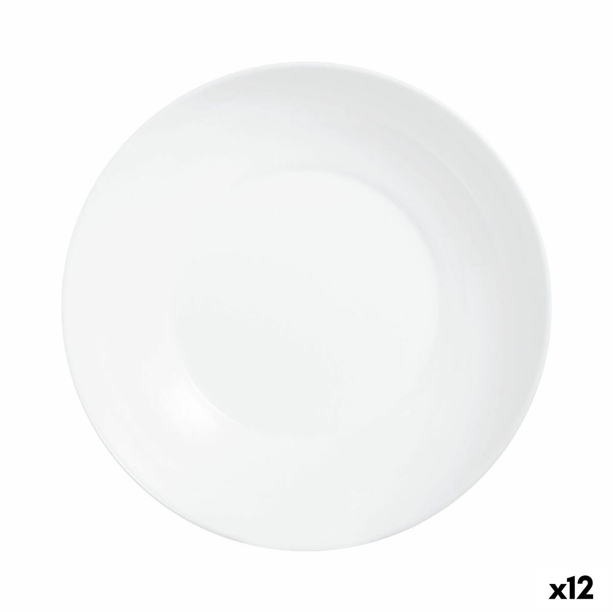 Deep Plate Luminarc Apy White Glass  20 cm (12 Units)