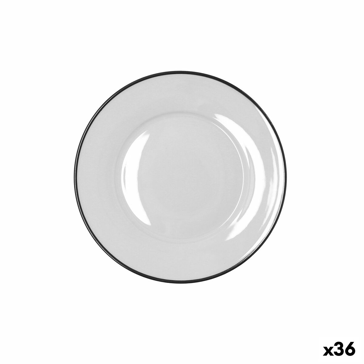 Dessert dish Bidasoa Glacial Filo White Ceramic  19 cm (36 Units)