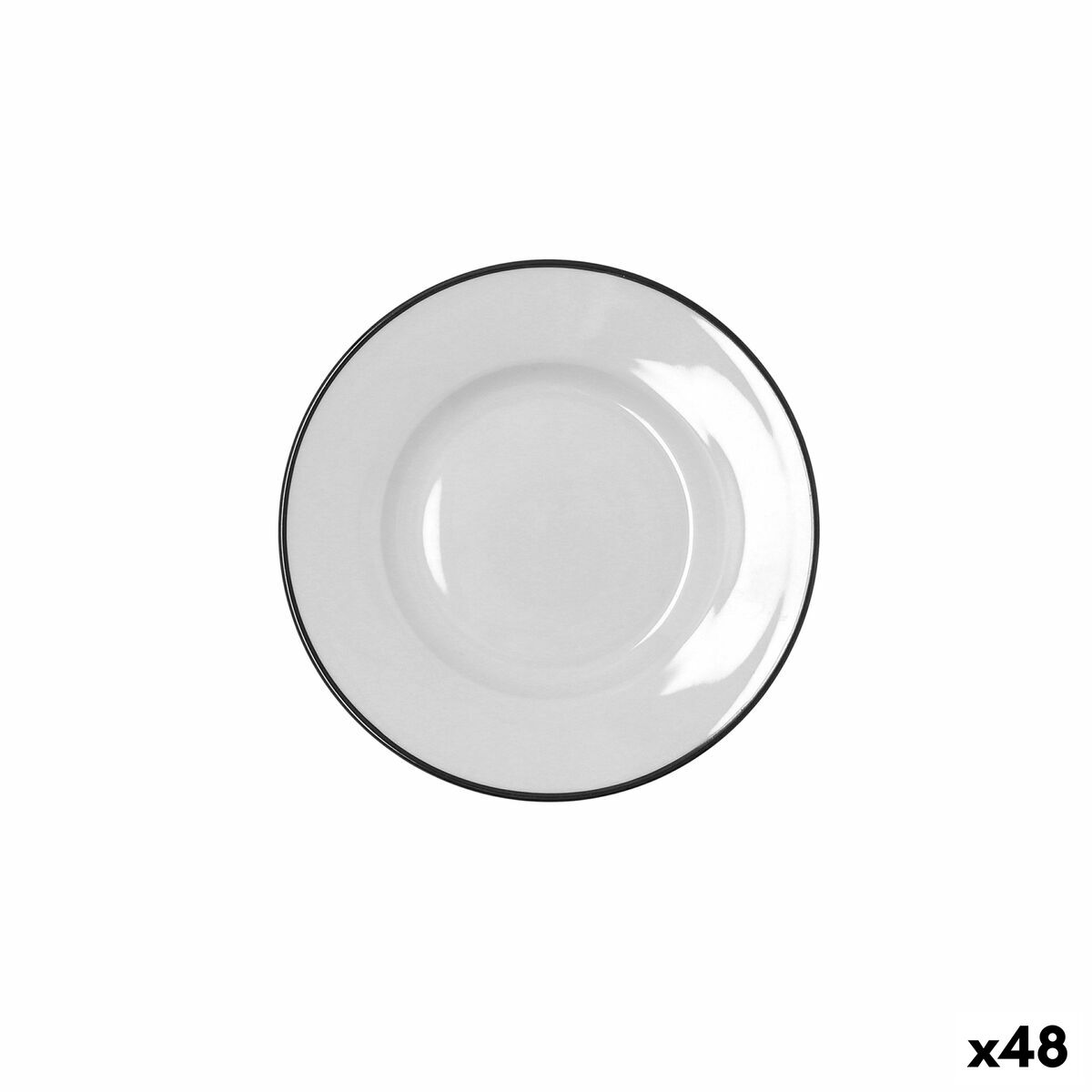 Plate Bidasoa Glacial Filo White Ceramic  16,5 cm Bread (48 Units)