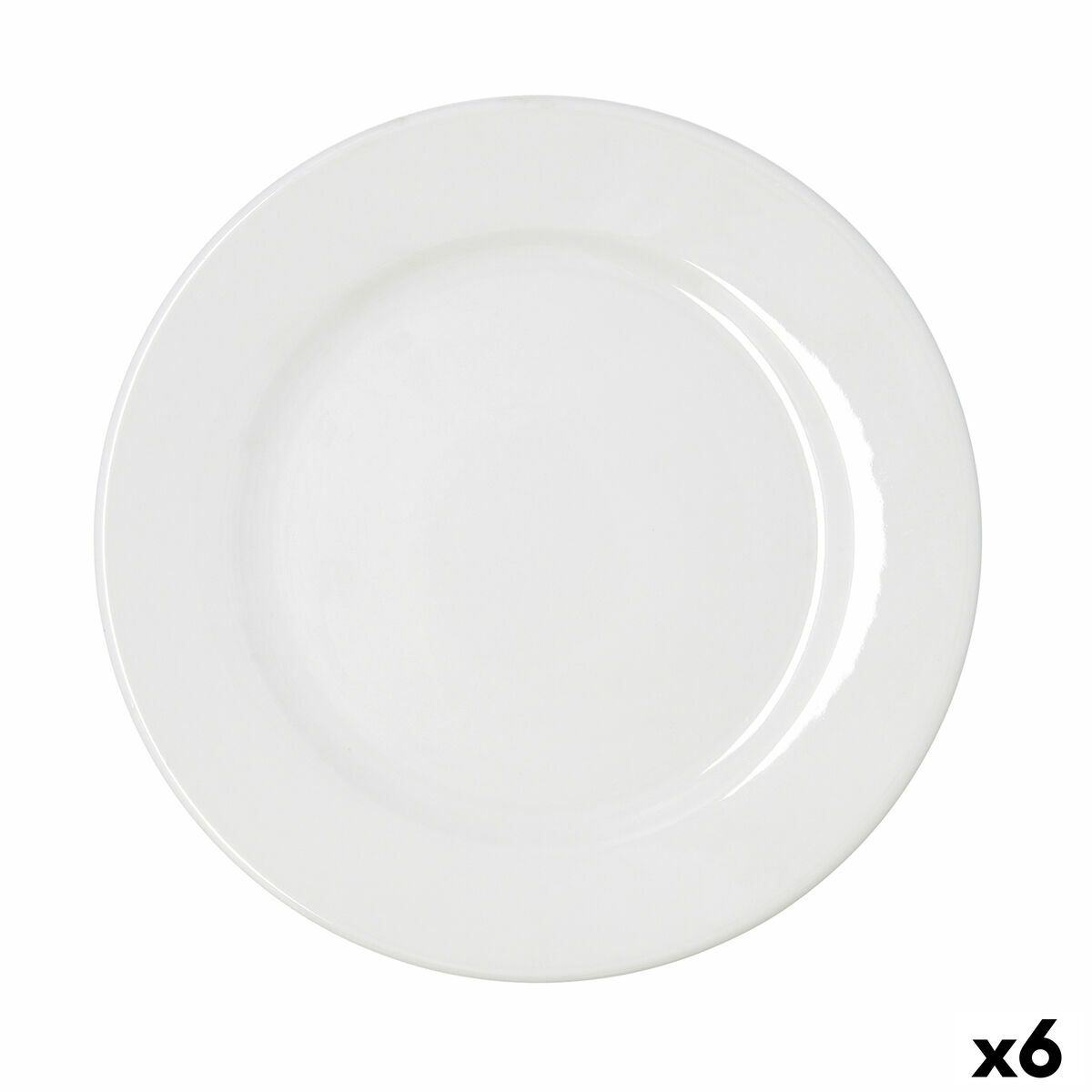 Flat Plate Bidasoa Serenity Hydrozero White Ceramic  30 cm (6 Units)